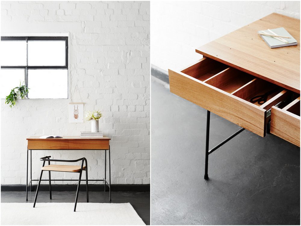 Truant Desk in Timber & Steel by Porktown MFG