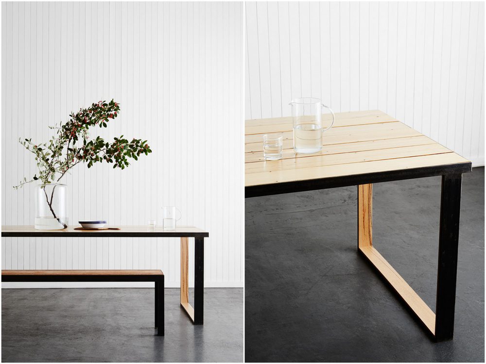 Black Metal Dining Table by Porktown MFG