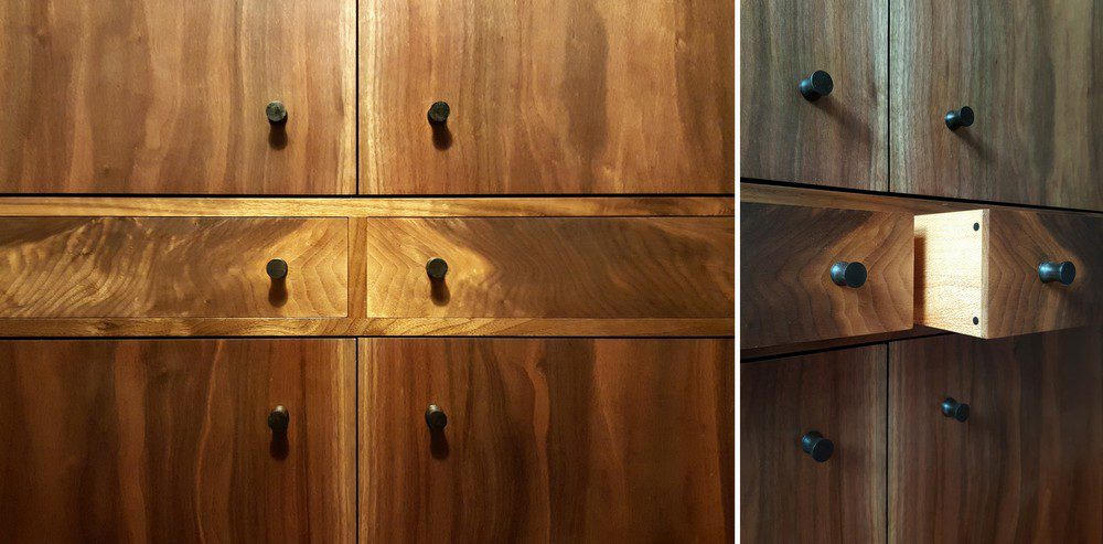 American Walnut Bar & Liquor Cabinet