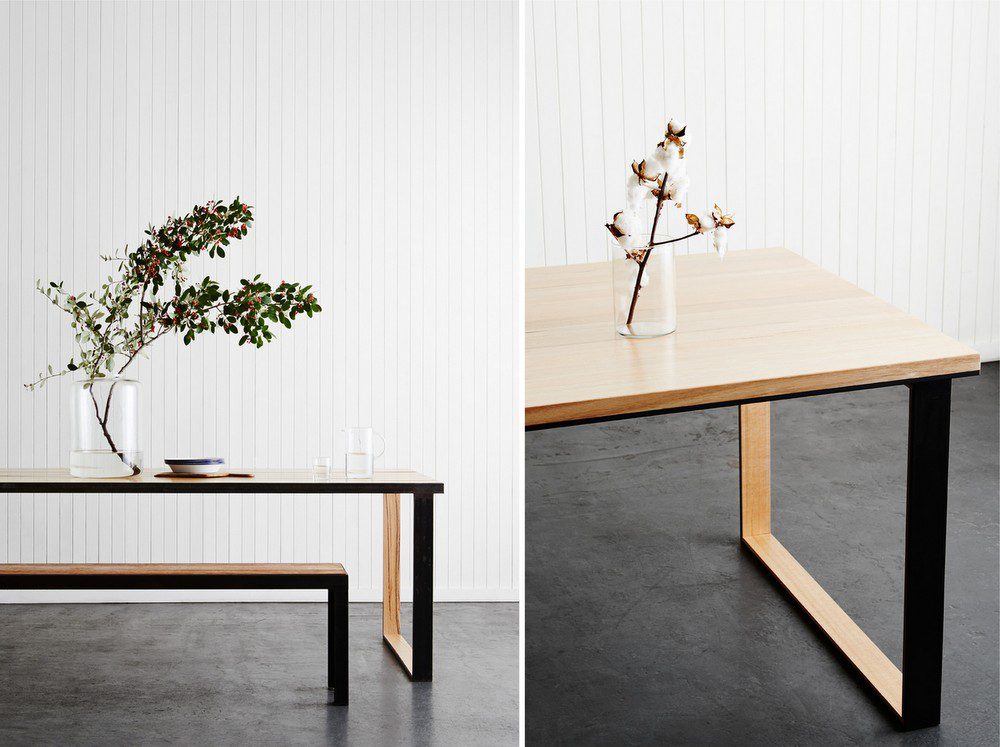 Porktown Black Metal Dining Table