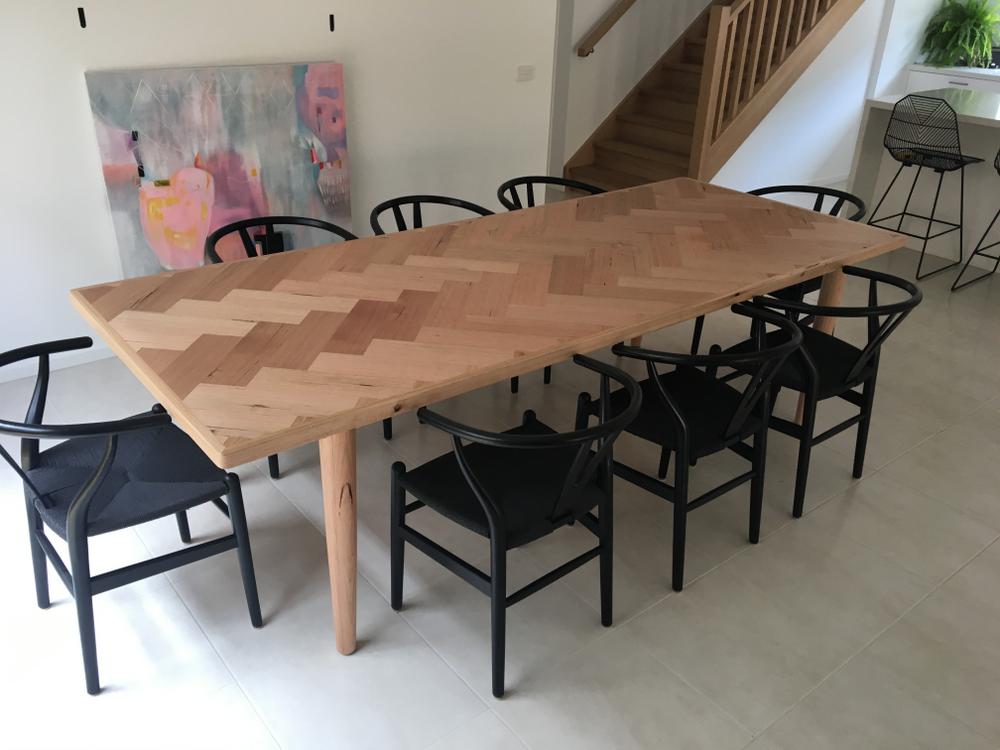 Custom Herringbone Dining Table